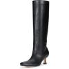 imageVepose Knee High Boots for Women with Kitten Low Heel Tall Fashion Square Toe Long Dressy Boots Casual Comfort Botas Trendy para MujerBlack9528kitten