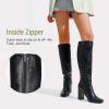 imageVepose Knee High Boots for Women Block Chuncky Heel Squared Toe Long Boot Inside Zipper Tall BootsBlack9577