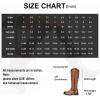 imageVepose Womens Knee High Boots 956 Wide Calf Zipper Tall Fashion BootsBrown Pu