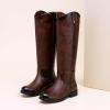 imageVepose Womens Knee High Boots 956 Wide Calf Zipper Tall Fashion BootsCoffee