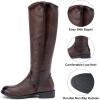 imageVepose Womens Knee High Boots 956 Wide Calf Zipper Tall Fashion BootsCoffee