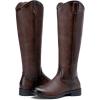 imageVepose Womens Knee High Boots 956 Wide Calf Zipper Tall Fashion BootsCoffee Pu