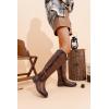 imageVepose Womens Knee High Boots 956 Wide Calf Zipper Tall Fashion BootsCoffee Pu