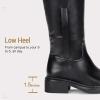 imageVepose Womens Knee High Boots for Women Black Square Toe Tall Riding Chunky Low Heel Elegant Boots with Side ZipperBlack9522tall