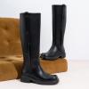 imageVepose Womens Knee High Boots for Women Black Square Toe Tall Riding Chunky Low Heel Elegant Boots with Side ZipperBlack9522tall