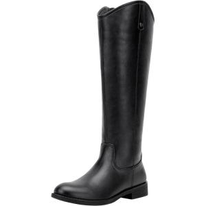 imageVepose Womens Knee High Boots 956 Wide Calf Zipper Tall Fashion BootsBlack