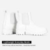 imageVepose Womens 9607 Chelsea Ankle Boots PullOn Booties for WomenAllwhite
