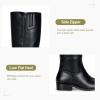 imageVepose Womens 9509 Knee High Boots Low Heel Square Toe Riding Boots Tall Boots with Side ZipperBlack9509