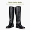imageVepose Womens 9509 Knee High Boots Low Heel Square Toe Riding Boots Tall Boots with Side ZipperBlack9509
