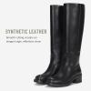 imageVepose Womens Tall Knee High Boots 9565 Dress Chunky Low Heel Fashion Square Toe with Side Zipper Fall Leather Long BootBlackknee High Boots9565