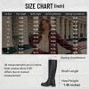 imageVepose Womens Knee High Boots Tall Riding Square Toe Chunky Low Heel Motorcycle Boots with RivetsBlack