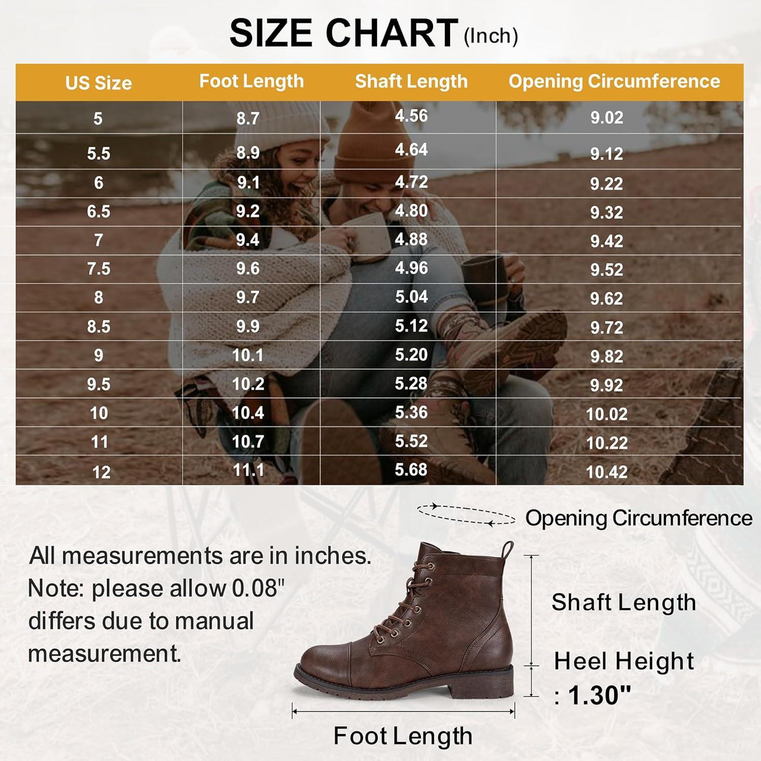 imageVepose Womens 910 Ankle Boots Lace up Flat Fashion Combat Booties Low HeelAnkle Booties910coffee
