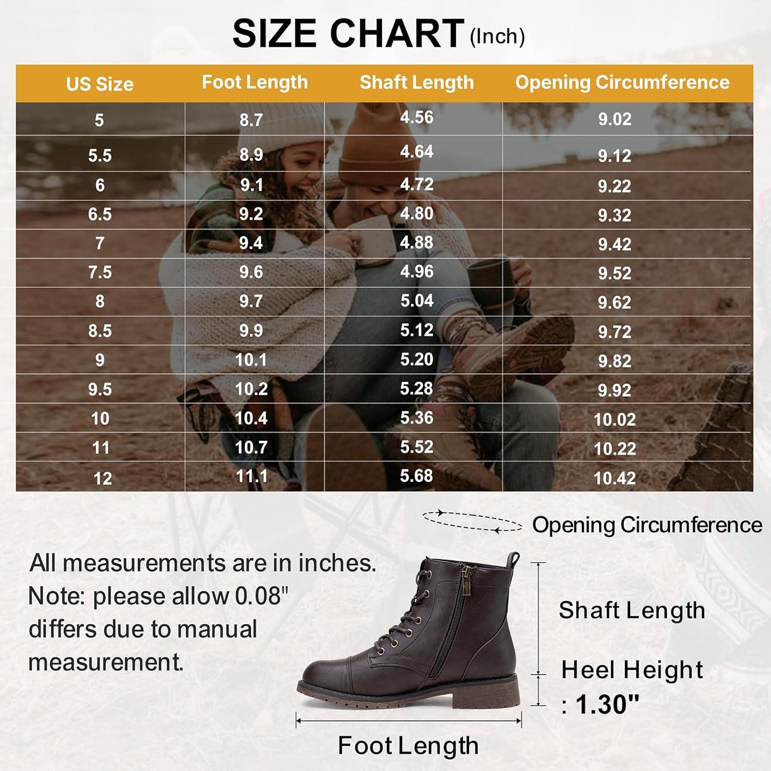 imageVepose Womens 910 Ankle Boots Lace up Flat Fashion Combat Booties Low HeelAnkle Booties910dark Brown