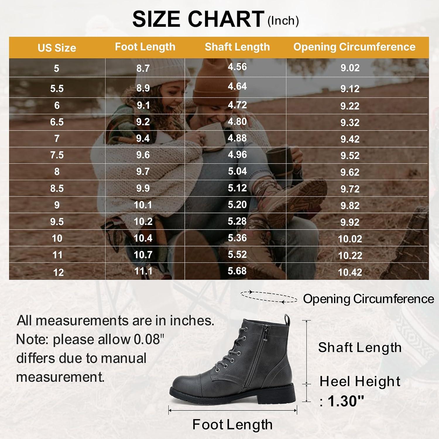 imageVepose Womens 910 Ankle Boots Lace up Flat Fashion Combat Booties Low HeelAnkle Booties910grey