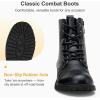 imageVepose Womens 910 Ankle Boots Lace up Flat Fashion Combat Booties Low HeelAnkle Booties910black
