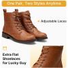 imageVepose Womens 910 Ankle Boots Lace up Flat Fashion Combat Booties Low HeelAnkle Booties910brown
