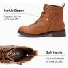 imageVepose Womens 910 Ankle Boots Lace up Flat Fashion Combat Booties Low HeelAnkle Booties910brown