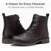 imageVepose Womens 910 Ankle Boots Lace up Flat Fashion Combat Booties Low HeelAnkle Booties910dark Brown