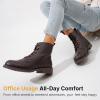 imageVepose Womens 910 Ankle Boots Lace up Flat Fashion Combat Booties Low HeelAnkle Booties910dark Brown