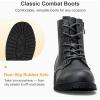 imageVepose Womens 910 Ankle Boots Lace up Flat Fashion Combat Booties Low HeelAnkle Booties910grey