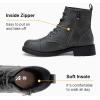 imageVepose Womens 910 Ankle Boots Lace up Flat Fashion Combat Booties Low HeelAnkle Booties910grey