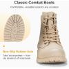 imageVepose Womens 910 Ankle Boots Lace up Flat Fashion Combat Booties Low HeelAnkle Booties910sand