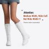 imageVepose Womens 953 Knee High Combat Boots Chunky Platform Heel Lace Up Gothic Punk Work Boots for Dresses and JeansWhite