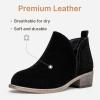 imageVepose Womens Short Ankle Boots Low Heel Western Cutout Perforated BootiesBlack Leather Cutout