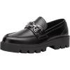imageVepose Womens 8081 Platform Casual Loafers Black Round Toe Slip On Loafers ShoesBlackfashion Loafers8081