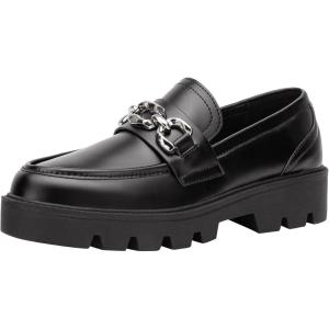 imageVepose Womens 8081 Platform Casual Loafers Black Round Toe Slip On Loafers ShoesBlackfashion Loafers8081