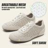 image:imageVepose Womens Casual Breathable Fashion Sneakers 8206 Trendy Lightweight Vintage Mesh Shoes Lace up TrainersBeige