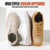 image:imageVepose Womens Casual Breathable Fashion Sneakers 8206 Trendy Lightweight Vintage Mesh Shoes Lace up TrainersBeige