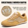 image:imageVepose Womens Fashion SneakersCasual Walking Square Toe 8203 Comfortable Vintage Breathable Woven Raffia ShoesBrown