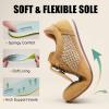 image:imageVepose Womens Fashion SneakersCasual Walking Square Toe 8203 Comfortable Vintage Breathable Woven Raffia ShoesBrown
