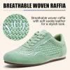 image:imageVepose Womens Fashion SneakersCasual Walking Square Toe 8203 Comfortable Vintage Breathable Woven Raffia ShoesGreen
