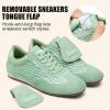 image:imageVepose Womens Fashion SneakersCasual Walking Square Toe 8203 Comfortable Vintage Breathable Woven Raffia ShoesGreen