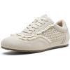 image:imageVepose Womens Fashion Sneakers Dressy Casual Square Toe Lace Detail Retro Tennis Shoes Comfortable Walking 8205 TrainersBeige Woven01