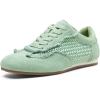 image:imageVepose Womens Fashion Sneakers Dressy Casual Square Toe Lace Detail Retro Tennis Shoes Comfortable Walking 8205 TrainersGreen Woven01