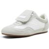 image:imageVepose Womens Fashion SneakersCasual Walking Square Toe 8203 Comfortable Vintage Breathable Woven Raffia ShoesWhite Grey01