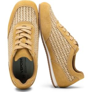 image:imageVepose Womens Casual Breathable Fashion Sneakers 8206 Trendy Lightweight Vintage Mesh Shoes Lace up TrainersBrown