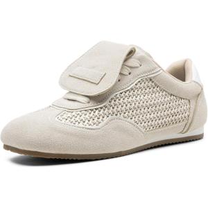 image:imageVepose Womens Fashion SneakersCasual Walking Square Toe 8203 Comfortable Vintage Breathable Woven Raffia ShoesBeige01