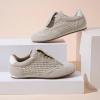 image:imageVepose Womens Retro Square Toe GAT Sneakers Suede Trainers with Removable Flap Arch Support Walking Shoes for Office Travel 8203Beige01
