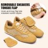 image:imageVepose Womens Retro Square Toe GAT Sneakers Suede Trainers with Removable Flap Arch Support Walking Shoes for Office Travel 8203Brown