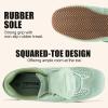 image:imageVepose Womens Retro Square Toe GAT Sneakers Suede Trainers with Removable Flap Arch Support Walking Shoes for Office Travel 8203Green
