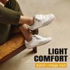 image:imageVepose Womens Retro Square Toe GAT Sneakers Suede Trainers with Removable Flap Arch Support Walking Shoes for Office Travel 8203White Grey
