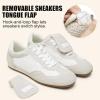 image:imageVepose Womens Retro Square Toe GAT Sneakers Suede Trainers with Removable Flap Arch Support Walking Shoes for Office Travel 8203White Grey
