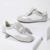 image:imageVepose Womens Retro Square Toe GAT Sneakers Suede Trainers with Removable Flap Arch Support Walking Shoes for Office Travel 8203White Grey01
