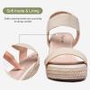 image:imageVepose Womens Wedge Sandals Platform Espadrilles Open Toe Ankle Strap Comfortable Dressy Summer Shoes for Daily Travel Casual 881Nude