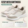 image:imageVepose Womens Fashion Sneakers 2026 Comfortable Lightweight Braided Casual Footwear with Arch Support 8216 Lace up Tennis Walking Shoes for Daily WearBeige Pu8216sneakers