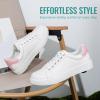 image:imageVepose Womens Walking Sneakers White Dressy Tennis Shoes with Arch Support Lace up Casual Low Top Fashion Travel ShoesAwhite Pink8003